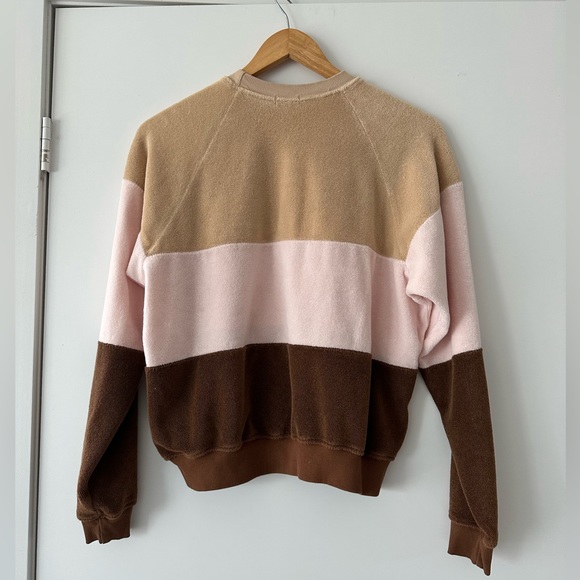 DONNI. Terry Tri-Color Crew Sweatshirt Size XS - Picture 4 of 7